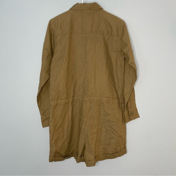 Aerie Romper Shorts Women's XS Green Short Sleeve Romper with Pockets Buttons - Picture 2 of 7